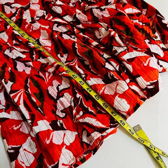 Nine West Crinkle Floral Print Sleeveless Maxi Dress Size S Small Orange Multi - Picture 5 of 6